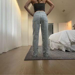 Light wash straight jeans